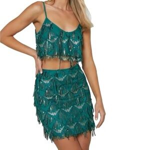 Sincerely Jules Pink Sequin Croptop & Skirt Set 1989 Taylor Swift Eras Tour Sz M